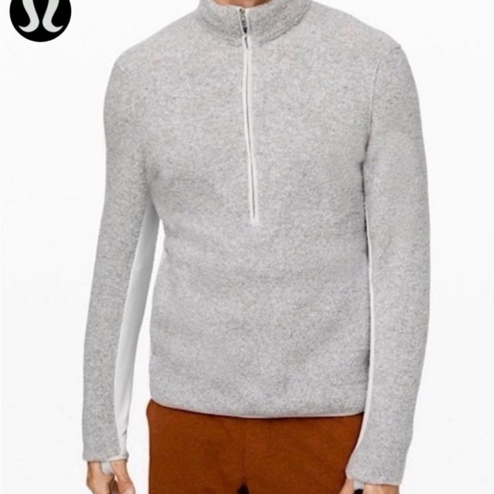 lululemon athletica Men's Light Gray Zip-Up Shirt